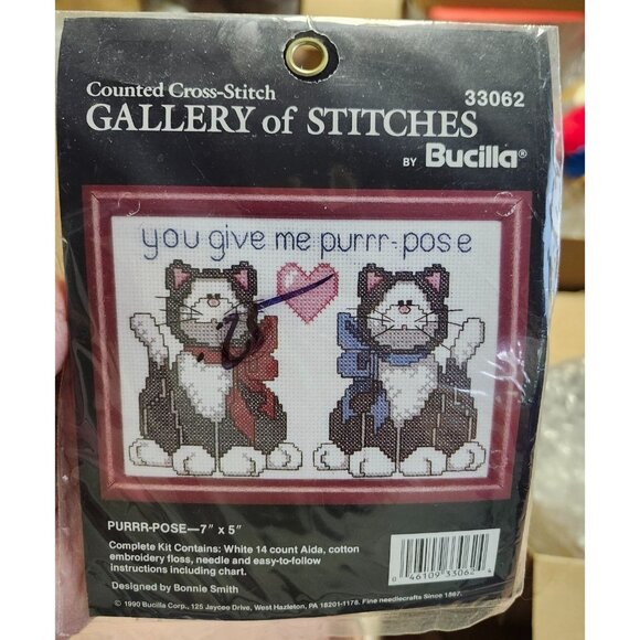 BUCILLA KITTY-KAT COUNTED CROSS STITCH - Picture 1 of 3